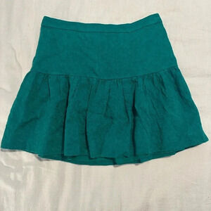 J. Crew Emerald Green Peplum Mini Skirt Size 6
